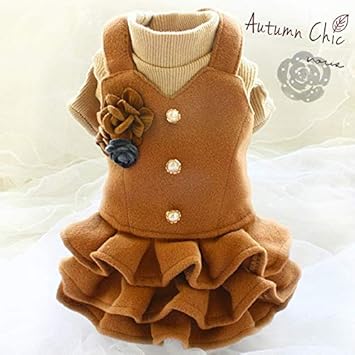 Amazon Zlovepet 手作り ファッション 犬の服 Vintage 厚くなった ウール スーツジャケット ニットドレス ペット 冬の春 小型犬ワンピース S Zlovepet ドレス ワンピース 通販