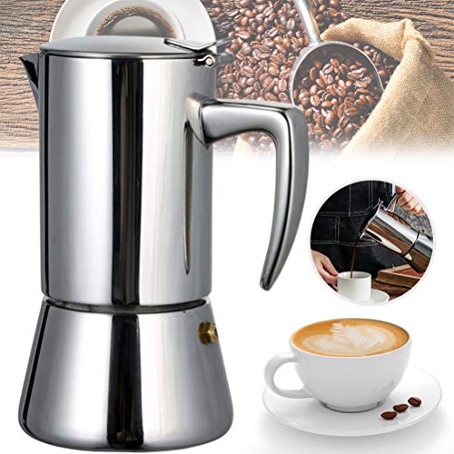 Delaspe Mokkakanne Espressokocher Edelstahl Espresso Kaffeemaschine für Zuhause Küche