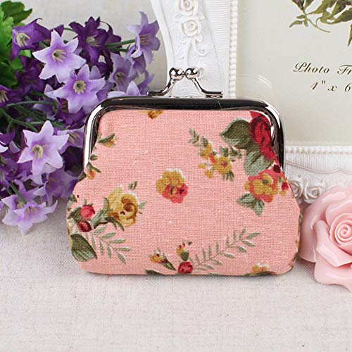 image for Aland Vintage Flower Canvas Women Hasp Clutch Buckle ❁ Coin Purse 