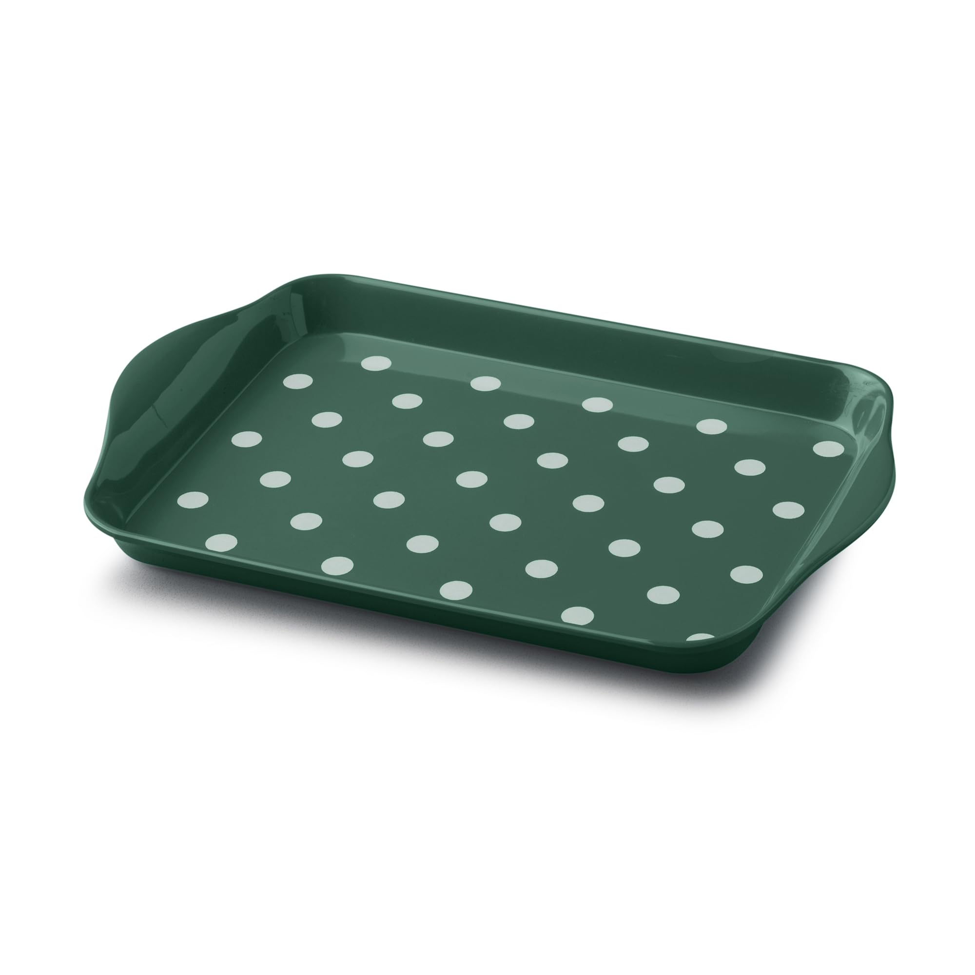 Zeal Melamine Mini Dotty Design Serving Tray (18x14cm) - Forest Green