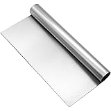 KUFUNG Stainless Steel Pastry Scraper Bench Scraper Chopper, Best as Pizza and Dough Cutter (Silver, 8 Inch)