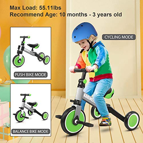 KORIMEFA 5 in 1 Balance Bike Tricycles for 13 Years Old, Toddler Bike