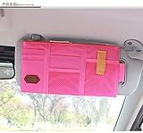 Idealgo Auto Car Visor Organizer Multi-purpose Car Organizer Card Storage Pouch Bag Card Storage Holder or Card/cell phone/pen/sunglass Holder Hot Pink