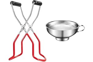 4PCS Canning Jar Lifter, Anti-Scald Canning Tool Kit Safe Secure Grip Canning Tongs Stainless Steel Cans Clamp for Kitchen Re