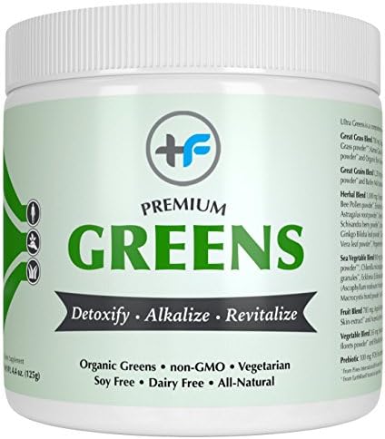 Premium Greens Vegetable Smoothie Powder with Prebiotics by Healthy Fit Labs (125g) | Organic Superfood Supplement | Powerful Herbal, Sea Vegetables, Whole Grains | Detoxify, Energize, Alkalize
