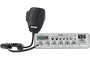 RoadKing RKCBFM Dual-Mode AM/FM CB Radio for Truckers Full 40 Channels Pro Emergency Channel CB with Noise-Cancelling Mic Large Display - Silver