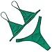 RUUHEE Women Brazilian Top Thong Bottom Sexy Padded Push up Two Piece Bikini Swimsuit (L(US Size 6-8), Green)