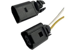 FainWan Ambient Air Temperature Sensor with 2-pin Connector Plug Wiring Harness Pigtail Compatible with CC Golf Passat Tiguan A3 A4