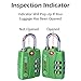 Forge TSA Luggage Combination Lock - Open Alert Indicator, Easy Read Dials, Alloy Body- Ideal for Travel, Lockers, Bags (Green 2Pk)