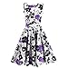 Fancyqube Women's Vintage 1950's Rose Floral Party Cocktail Dress