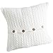 Ebuygo-sh Cable-Knit Cotton Cushion Cover For Home Decorative Sofa,Square Throw Pillow Case 18 Inch White