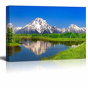 Canvas Prints Wall Art - Beautiful Scenery/Landscape Oxbow Bend at Grand Teton | Modern Home Deoration/Wall Art Giclee Printing Wrapped Canvas Art Ready to Hang - 12" x 18"