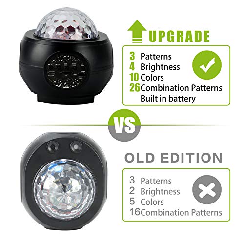 LED26 Colors Star Projector Night Light,Projector with Remote Control & Music Speaker Starry Projector for,Christmas Halloween Gifts,Baby Kids Adults Bedroom/Game Room/Home Theatre (Black)