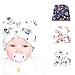 Ademoo Newborn Baby Girls Nursery Beanie Hospital Hat with Bow (Floral Bow 3 Colors/ 0-3 Month)
