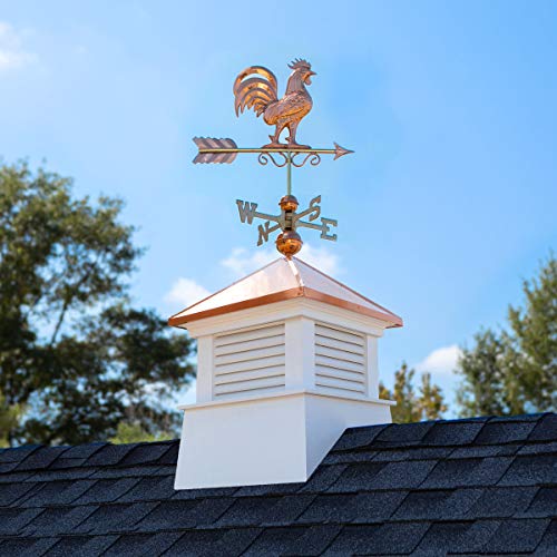 18" Square Manchester Vinyl Cupola with Rooster Weathervane by Good Directions - Image 3
