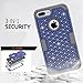 iPhone 7 Plus Case, LONTECT Hybrid Heavy Duty Shockproof Diamond Studded Bling Rhinestone Case with Dual Layer [Hard PC+ Soft Silicone] Impact Protection for Apple iPhone 7 Plus - Royal Blue/Grey