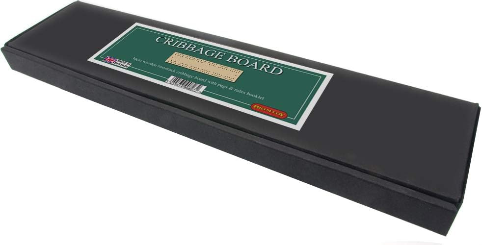 Brimtoy 30cm wooden cribbage board with storage for pegs, 2 players, supplied with metal pegs and instructions - Image 4