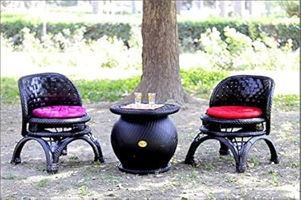 DeDzines Handcrafted Unique Outdoor Furniture Set (Matte, Black) for Home Decor/Office/Garden/Corporates/Restaurant/Hotels