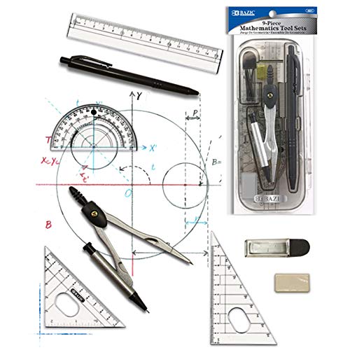 BAZIC Math Tool Set, 8 Pieces (451)
