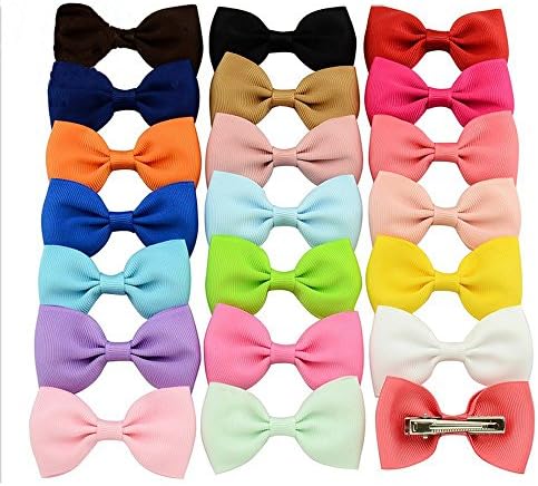 Cilected 40 pieces 3 inches Baby Girls Ribbon Hair Bow For Girl Teens Kids Babies