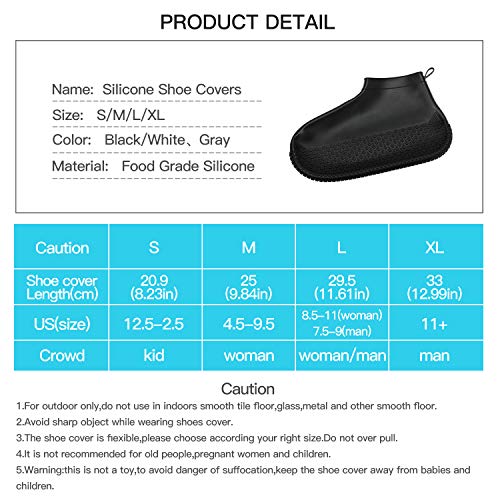 WellUp Waterproof Shoe Covers Reusable Silicone Non-Slip Rain Snow Shoes Covers - Thumbnail 2