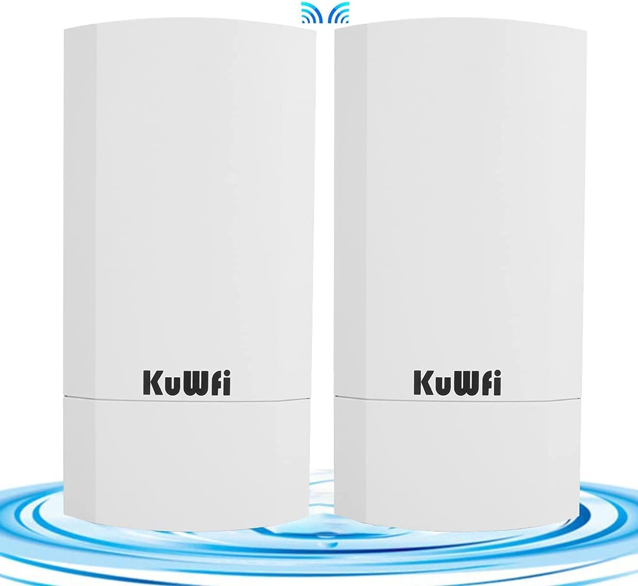 KuWFi Outdoor Wireless Bridge, 300Mbps WiFi Bridge,Indoor&Outdoor Point to Point Wireless Bridge Support 1KM Long Distance for Starlink Router, CCTV&Surveillance Camera, Ideal for Garden,Farm