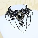 Gothic Black Lace Choker Necklaces Punk Necklace with Pendant for Women/Girls Wedding Party Costumes Jewelery Cosplay Christams Gifts (JL-150)