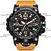 SMAEL men's sports watch outdoor waterproof watch double electronic quartz movement backlit army (orange)