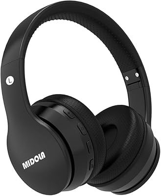 MIDOLA Kids Headphones Bluetooth 5.4 Wireless 68H Play Time Volume Limit 85/94dB Over-Ear Foldable Headset,Type-C Fast Charging,with Wired Aux Mic for Toddler Child Pad Tablet Black