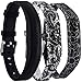 Huishang Flex 2 Accessory Bands for Fitbit Flex 2 / Fitbit flex2, with Chrome Claspor Soft Silicone Bracelet Strap,Wrist Band Adjustable Repalcement (Black,Cape,Blackflower)