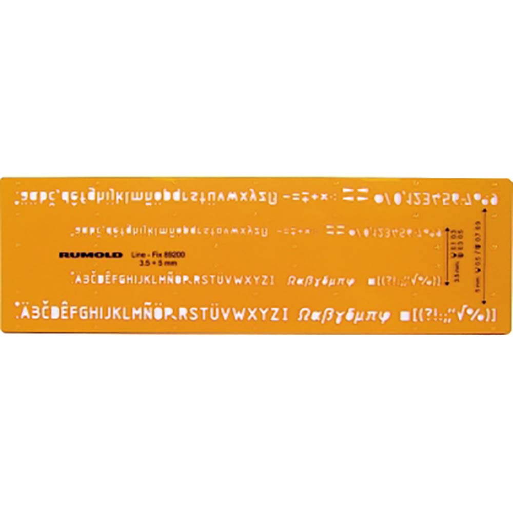 RUMOLD 89200 Lettering Stencil - Font Height 0.35 mm and 0.5 mm