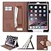 FYY Leather Case with Apple Pencil Holder for iPad Air 1/2, iPad 9.7 2017/2018 - Folio Stand Protective Case Smart Cover with Hand Strap Card Slots for Apple iPad Air 1/2 /iPad 9.7 2017/2018 Brown