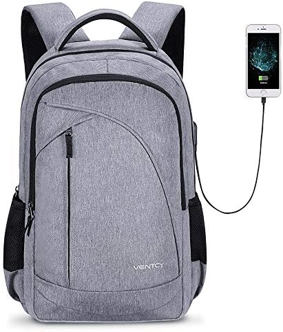 VENTCY Laptop Backpack with USB Charging Port 15.6 inch Laptop Backpack for Men Women Waterproof Work Rucksacks for Men Business Computer Backpack Lightweight Pc Backpack Notebook Unisex 24L
