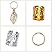 Fani 100pcs Gold &Silver Hair Rings Aluminum Dreadlocks Beads Gold Leaves Pendant Decorations Metal Cuffs Braid Jewelry for Hair Set Hair Clip Hair Accessories