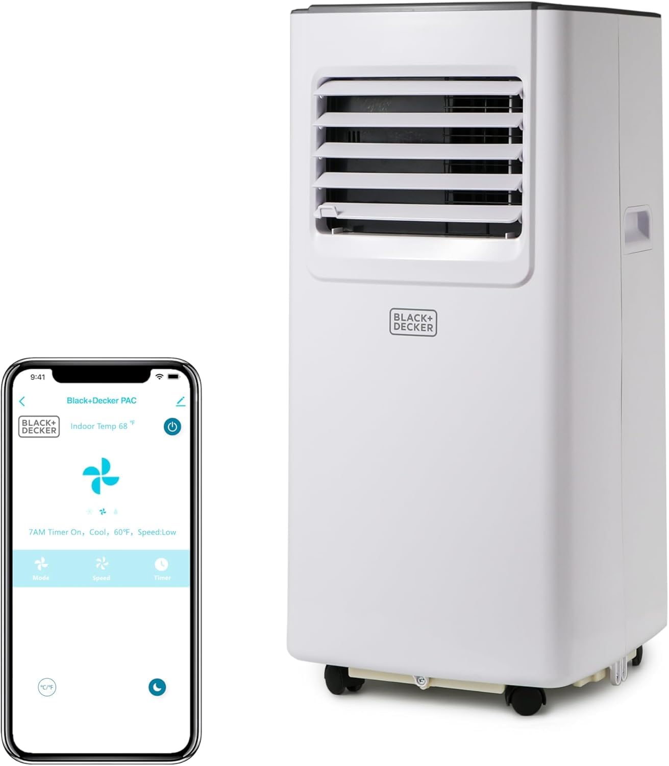 Photo 1 of BLACK+DECKER 8,000 BTU Portable Air Conditioner with Wifi & Remote Control, 3-1-in AC, Fan & Dehumidifier, with App, Alexa & Google Assistant, Window Kit