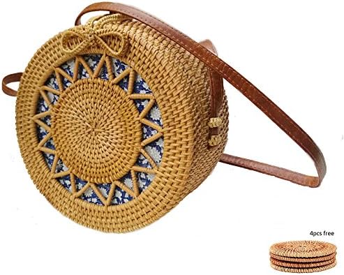 Designer Handwoven Handbags Women's Bags Purely 100% Natural Indonesian rattan Crossbody bag women Bags Linen lining messenger bag Shoulder Bag