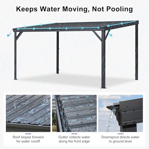 PURPLE LEAF 10'x13.5' Wall-Mounted Gazebo Review: Iron Roof Patio Cover image 23