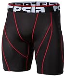 TM-S17-BKRZ_Large Tesla Men's Cool Dry Compression Baselayer Shorts Pants Capri Tights S17