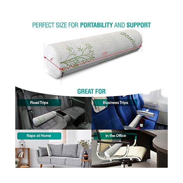 Small Neck Roll Pillow for Neck Support Round Bolster Cervical Roll