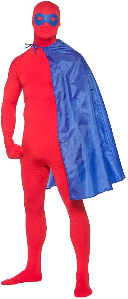 Wicked Costumes Adult Superhero Cape & Mask Set - Blue One Size - Super Hero Fancy Dress Accessory (Tie Fastening Cape) - Image 3