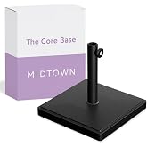 Midtown Umbrellas Core - Umbrella Base with Wheels, Up to 45 lb Capacity | Concrete Core, Slim PVC Shell and Aluminum Pole Fit 1.5-2 in Umbrella Poles, Weather and Rust Resistant