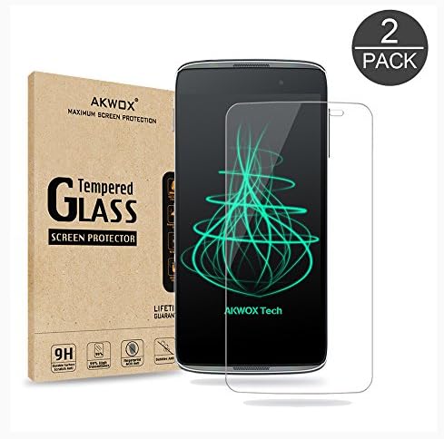 (Pack of 2) Glass Screen Protector for Idol 3 5.5inch, Akwox [0.33mm 2.5D High Definition 9H ] Premium Clear Tempered Glass Screen Protector Film for Alcatel OneTouch Idol 3