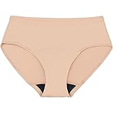 Thinx For All Leaks Hip-Hugger Underwear, Holds up to 100ml or 6tbps or 1/4 Cup Worth of Liquid*, Light Absorbency Incontinence Underwear for Women, Feminine Care, Beige, L