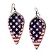 L&N Rainbery American Flag Faux Leather Teardrop Earrings Petal Leaf Earrings Bar Faux Leather Earrings (Leaf)