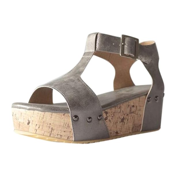 Riemchensandalen/Dorical Damenschuhe,Sandalen Pantoletten,Keilsandalen,Keilsandaletten,Keilabsatz,Sommerschuh,bequem,flach Ru