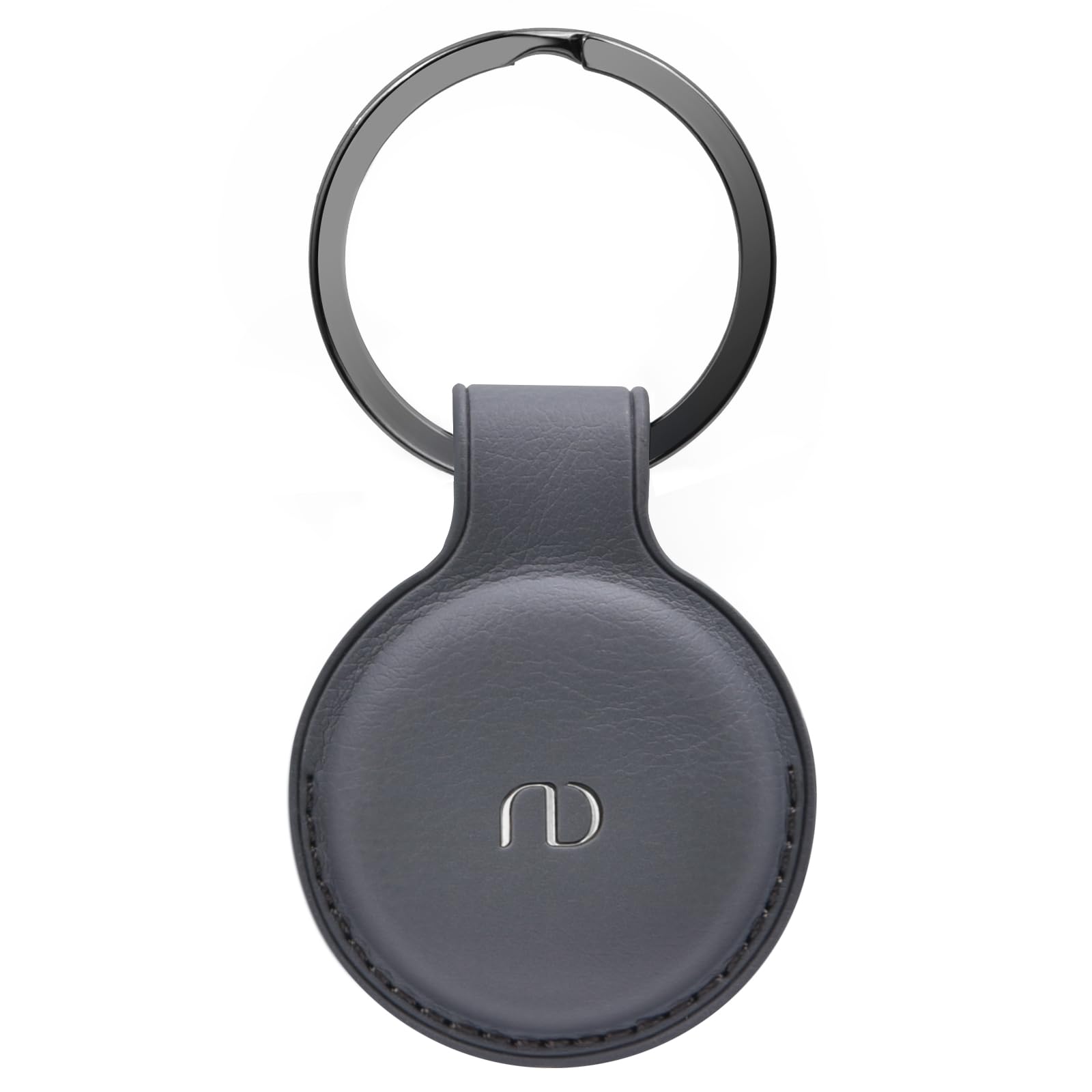 Nereides PU Leather Case Compatible with Airtag Holder, Anti-Scratch Keyring with buckle, Full Protective Cover for Key/Cat/Dog (Grey)