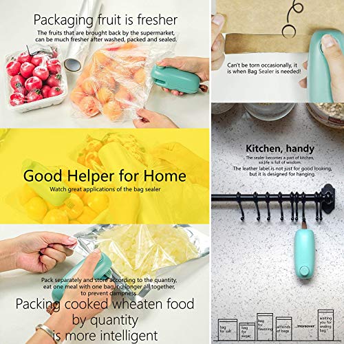 2 in 1 Bag Sealer & Cutter, Handheld Mini Food Bags Sealer, Kitchen Sealer Smart Sealing & Cutter Small Sealers Machine for Chip Food Snack Storage Bags