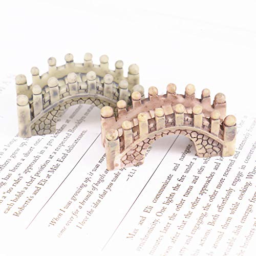 Monrocco 4 Pcs Simulated Stone Arch Bridge Resin Pendulum Staircase Stump Micro-Landscape DIY Material Decoration