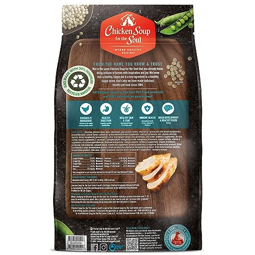 CHICKEN SOUP FOR THE SOUL GRAIN FREE DRY CAT FOOD, CHICKEN & LEGUMES RECIPE, 4 POUND BAG | SOY, CORN & WHEAT FREE, NO ARTIFICIAL FLAVORS OR PRESERVATIVES