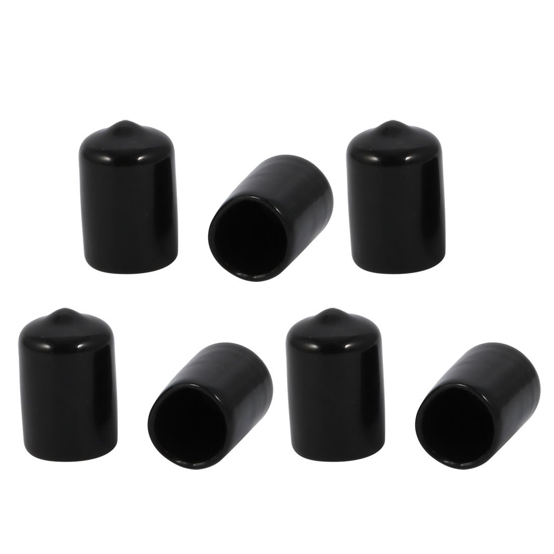 sourcingmap 7pcs 13mm Inner Dia PVC Flexible Vinyl Cap Screw Thread Protector Cover Black